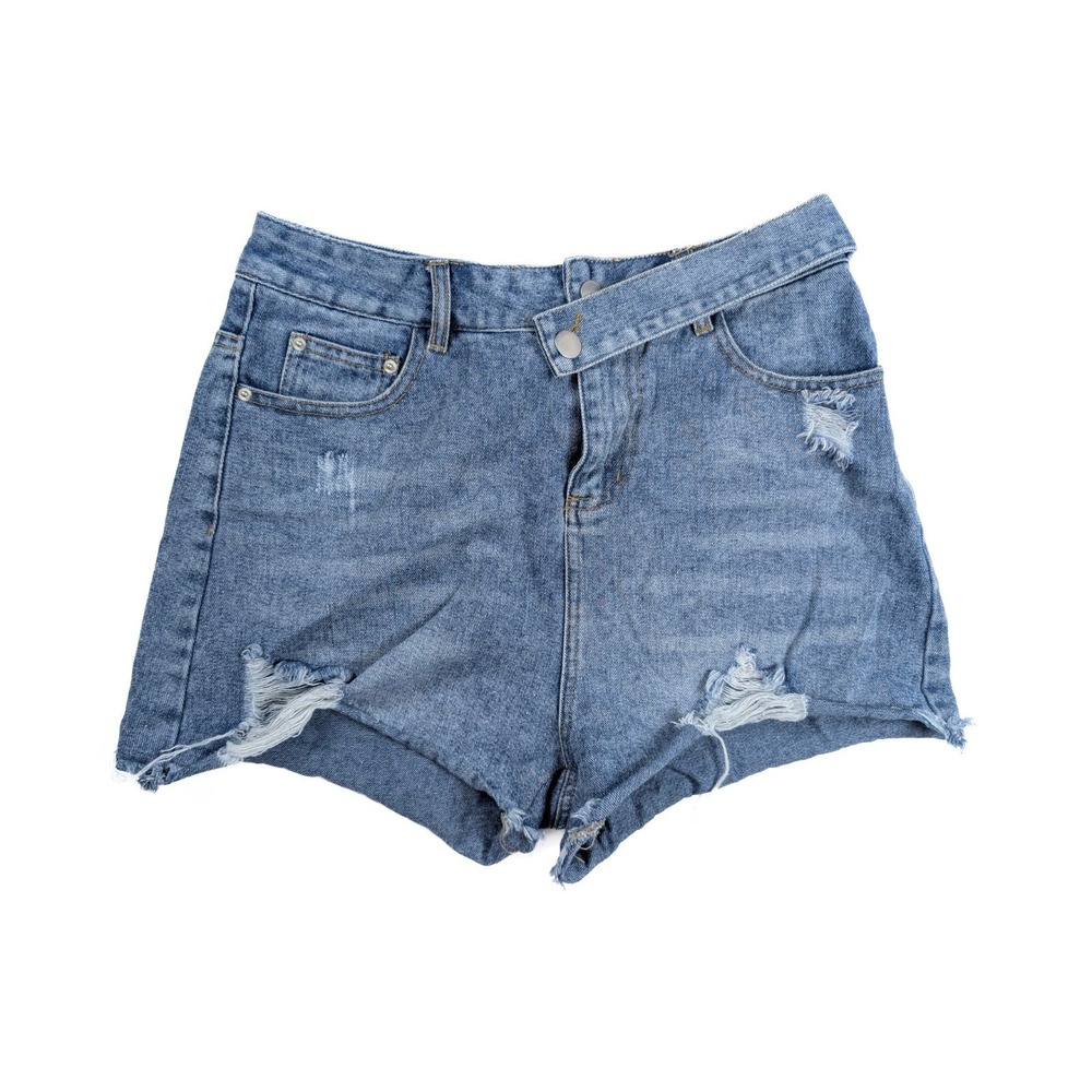 Cloud Ten Distressed Blue Wash Denim Raw Hem Shorts‎ Women's Size Small / 27